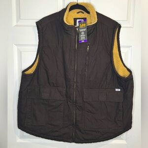 NWT - Lee Men’s Workwear Canvas Vest - Bitter Chocolate - Size XXL